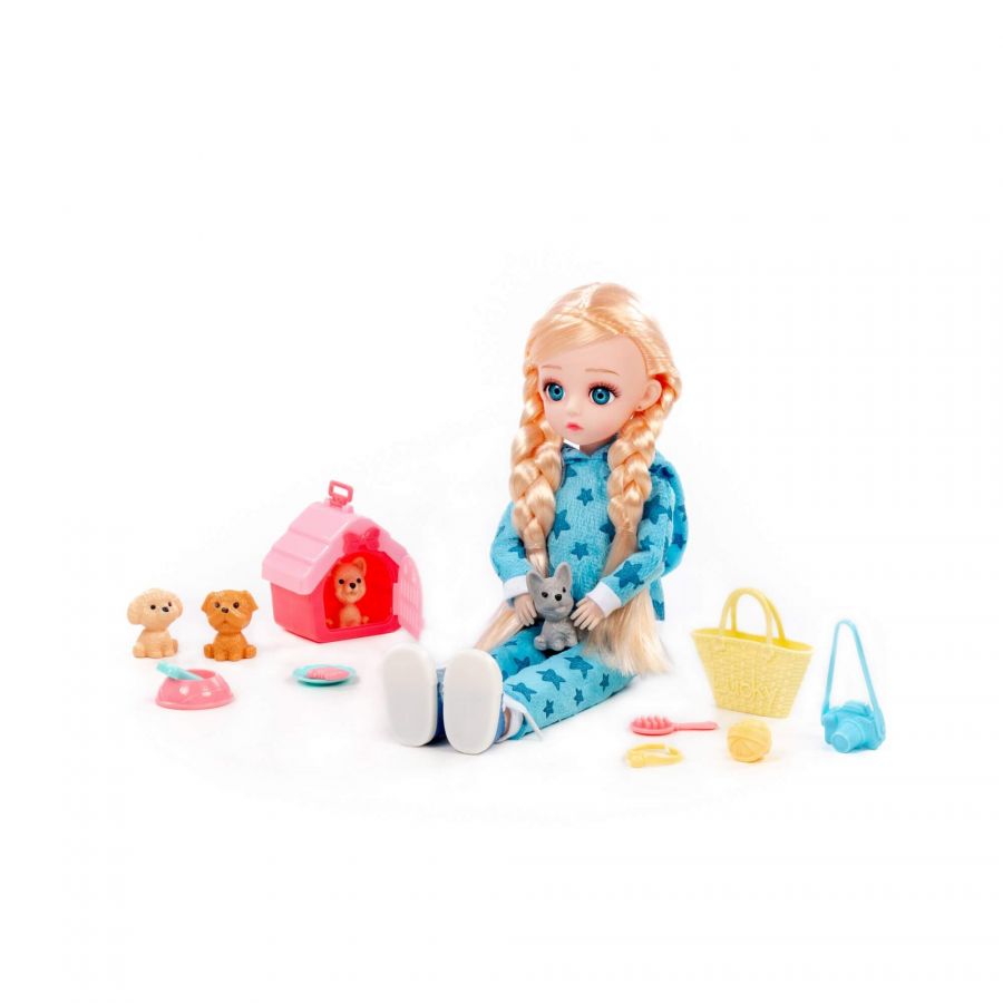 Кукла "Даша" (29 см) в спортивном костюме + аксессуары (14 элементов) (в коробке №3)