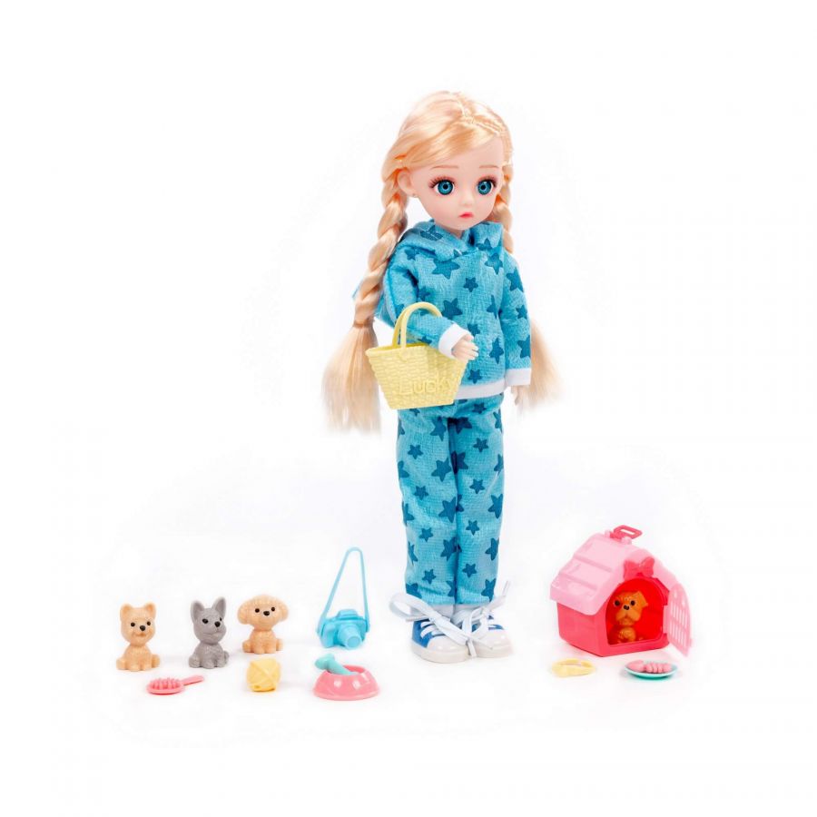 Кукла "Даша" (29 см) в спортивном костюме + аксессуары (14 элементов) (в коробке №3)