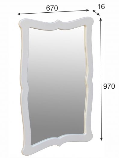 Зеркало навесное Берже 23 белый ясень 97 см х 67 см