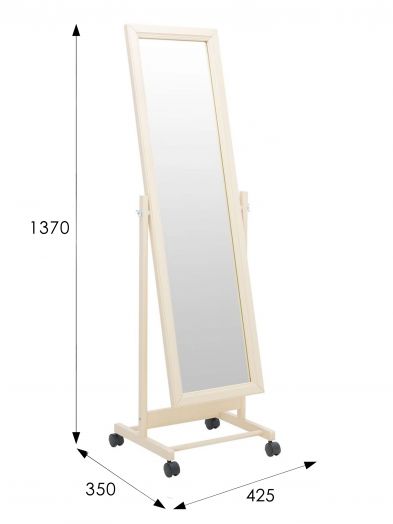 Зеркало напольное В 27Н слоновая кость 137 см х 42,5 см