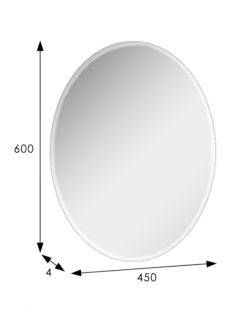 Зеркало настенное Сельетта-3 Овал 60 см х 45 см (фацет10 мм)