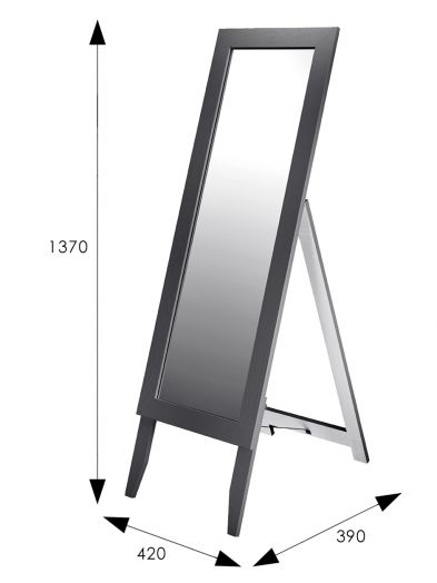 Зеркало напольное BeautyStyle 2 серый графит 137 см х 42 см