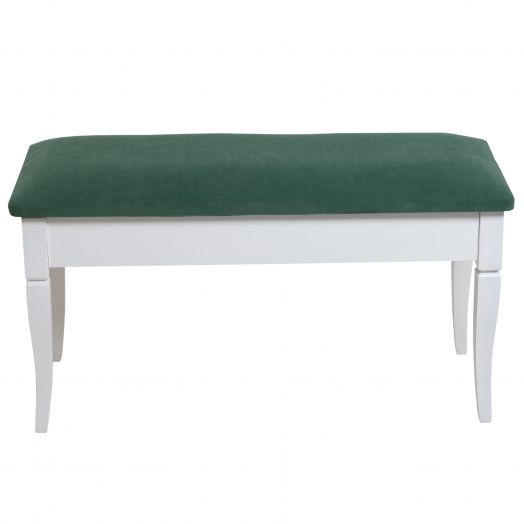 Банкетка Вивальди М с ящиком белый, ткань зеленый