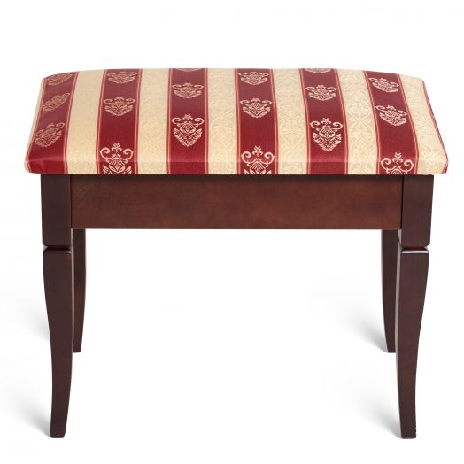 Банкетка Ретро М с ящиком средне-коричневый, ткань полоса бордо