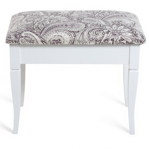 Банкетка Ретро М с ящиком белый, ткань меркурий