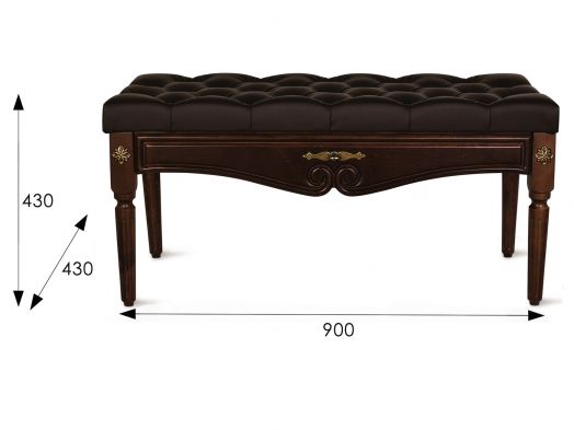 Банкетка Сильвия экокожа корич./темно-корич.