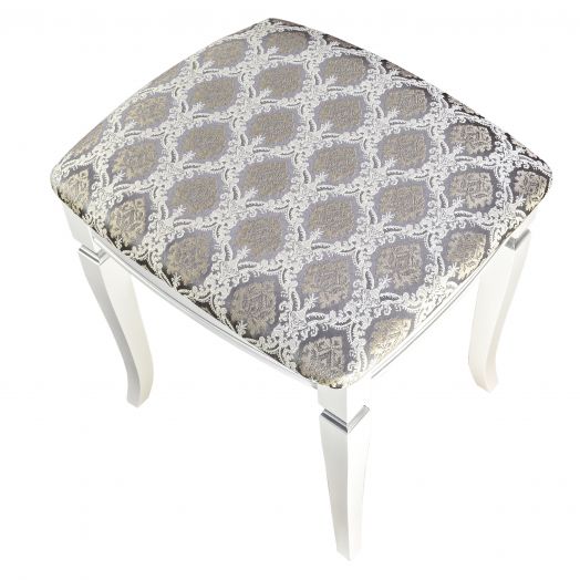 Банкетка Васко В 106Н белый/серебро, Маркус серебро