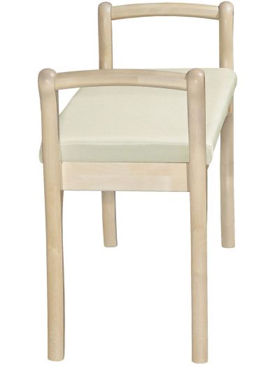 Скамья для прихожей с подлокотниками мягкая, экокожа крем, каркас лак