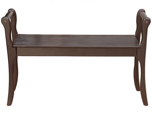 Скамья для прихожей с подлокотниками массив, каркас орех