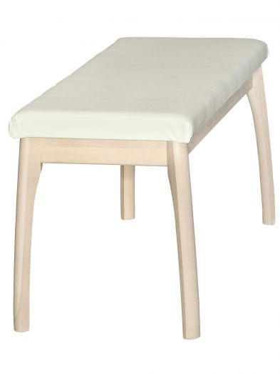 Скамья для прихожей мягкая, экокожа крем, каркас лак