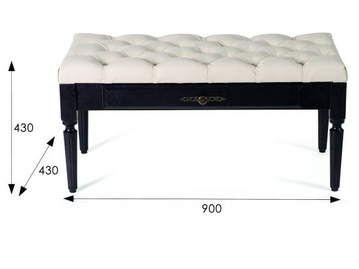 Банкетка Оливия экокожа молочный/венге