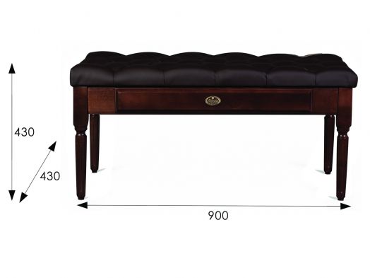 Банкетка Оливия экокожа коричневый/темно-коричневый