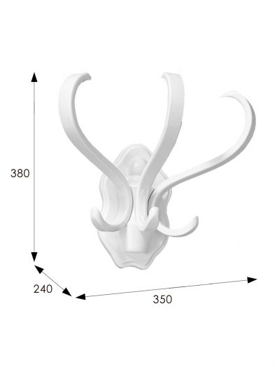 Вешалка настенная В 3Н белый