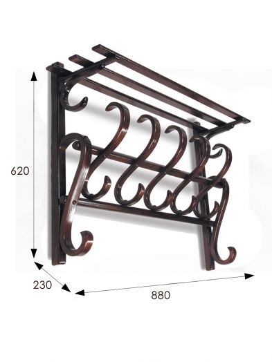 Вешалка настенная В 7Н темно-коричневый