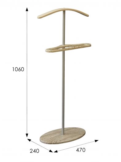 Вешалка костюмная Дэви 3 металлик/дуб сонома