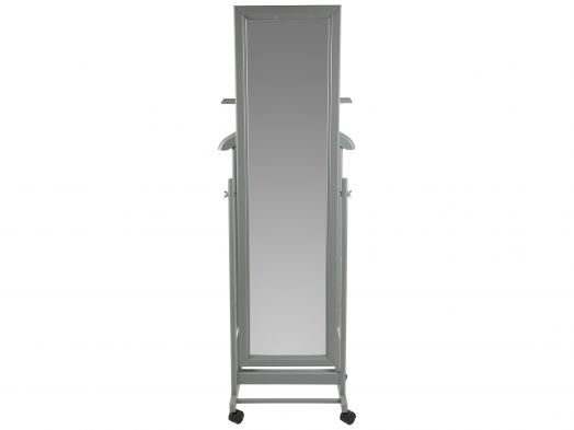 Вешалка костюмная с зеркалом на колесах В 24Н серый