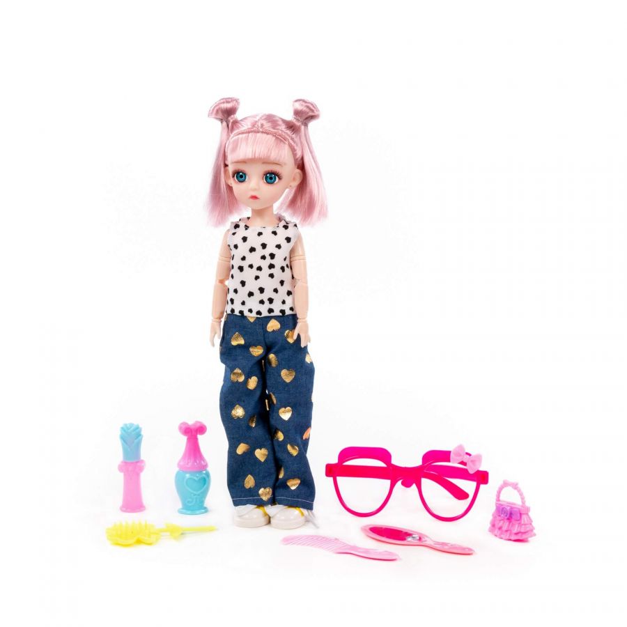Кукла "Даша" (29 см) на прогулке + аксессуары (7 элементов) (в коробке №3)
