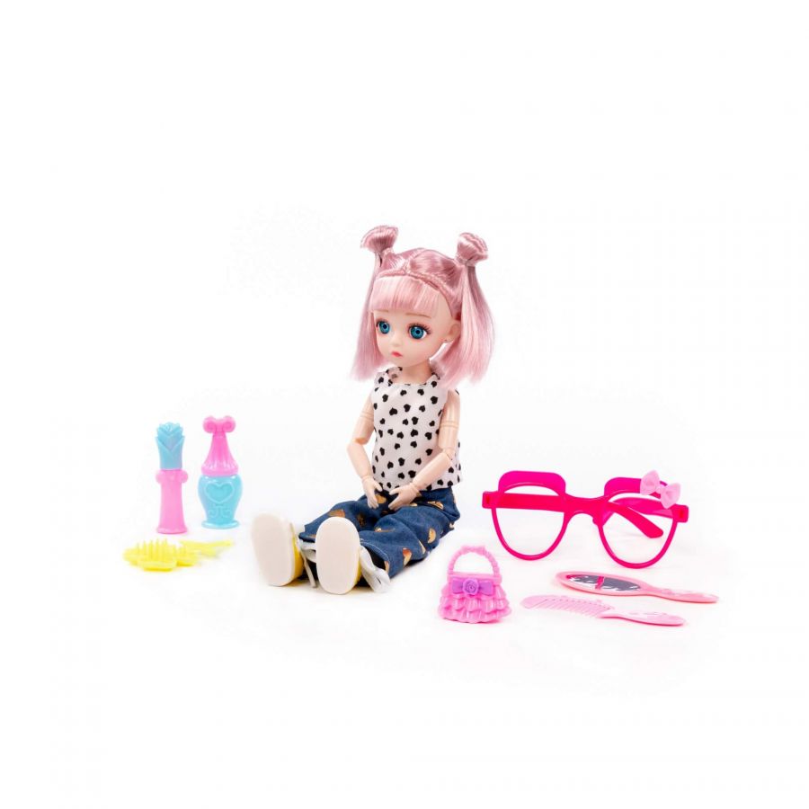 Кукла "Даша" (29 см) на прогулке + аксессуары (7 элементов) (в коробке №3)