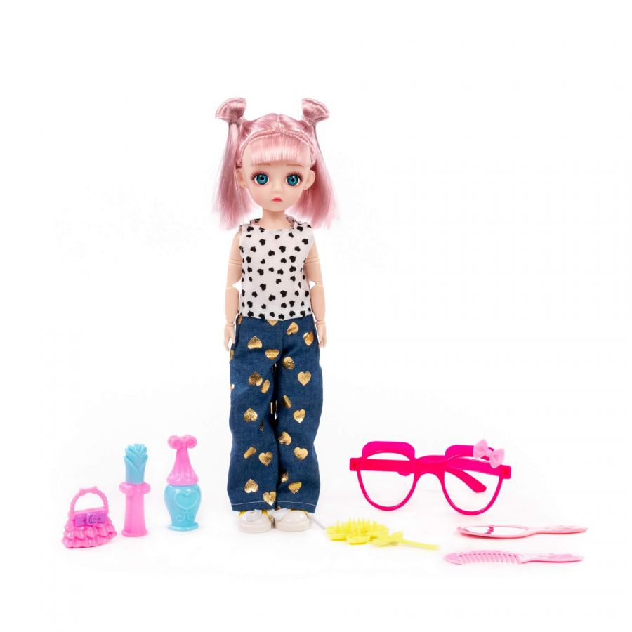 Кукла "Даша" (29 см) на прогулке + аксессуары (7 элементов) (в коробке №3)