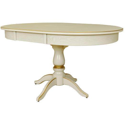 Стол обеденный Моро 04 раздвижной слоновая кость/золото 100/140*100