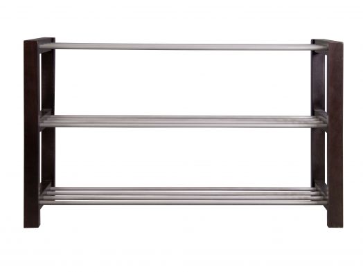 Тумба для обуви Дольче темно-коричневый/металлик