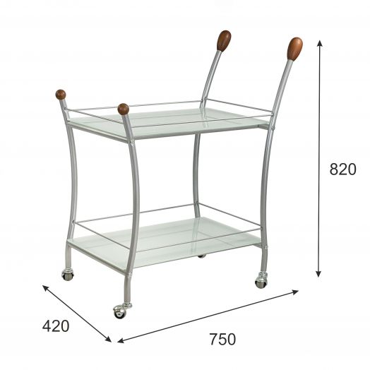 Стол сервировочный Поло металлик/ матовое