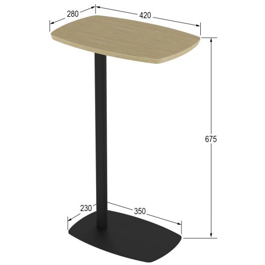 Стол придиванный Дей дуб янтарный/черный