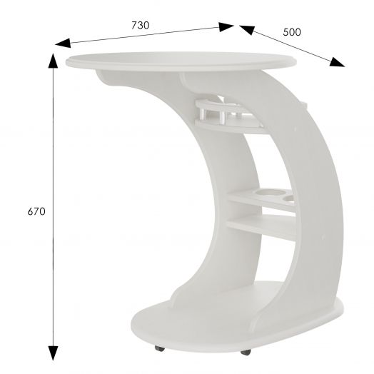 Стол придиванный Люкс молочный дуб Л
