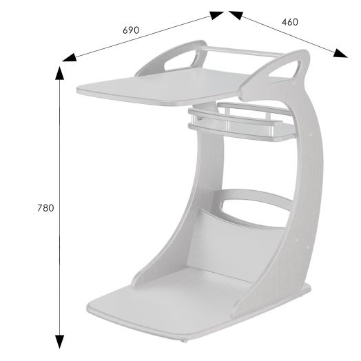 Стол подкатной Фаворит молочный дуб Л