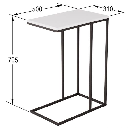 Стол придиванный Агами белый/чёрный