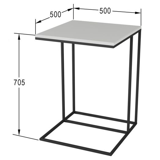 Стол придиванный Хайгрет белый/черный