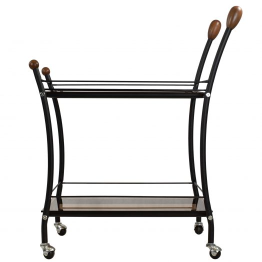 Стол сервировочный Поло чёрный/тонированное стекло