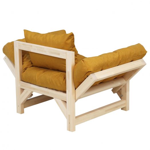 Кресло Бинго ткань savana plus yellow, каркас лак