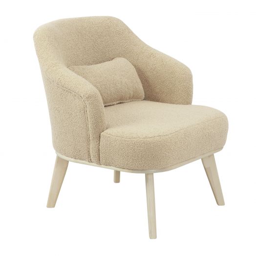 Кресло Комфорт 5 ткань барни крем, каркас лак