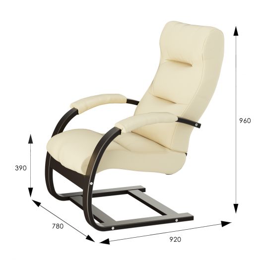 Кресло для отдыха Аспен, экокожа Дунди 112, каркас венге