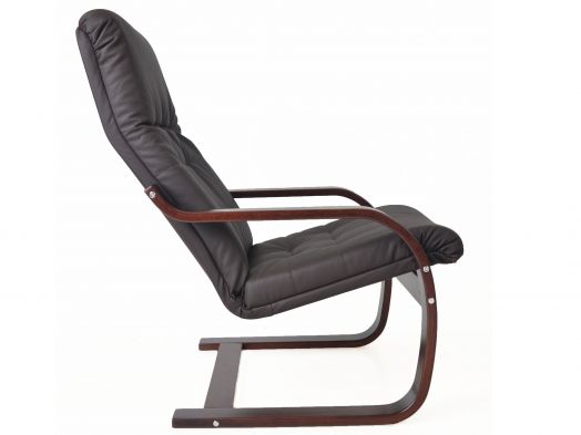 Кресло Сайма экокожа шоколад, каркас вишня