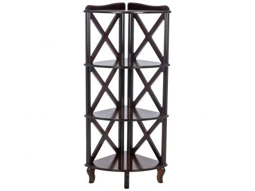 Этажерка-стеллаж угловая Джульетта-3 орех