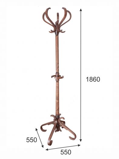 Вешалка напольная В 10Н средне-коричневый