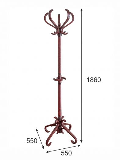 Вешалка напольная В 10Н махагон