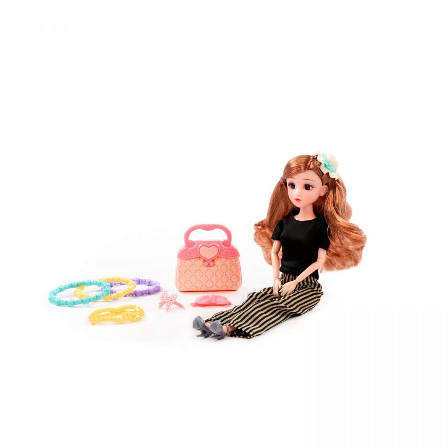 Кукла "Ксюша" (30 см) в костюме + аксессуары (8 элементов) (в коробке №3)