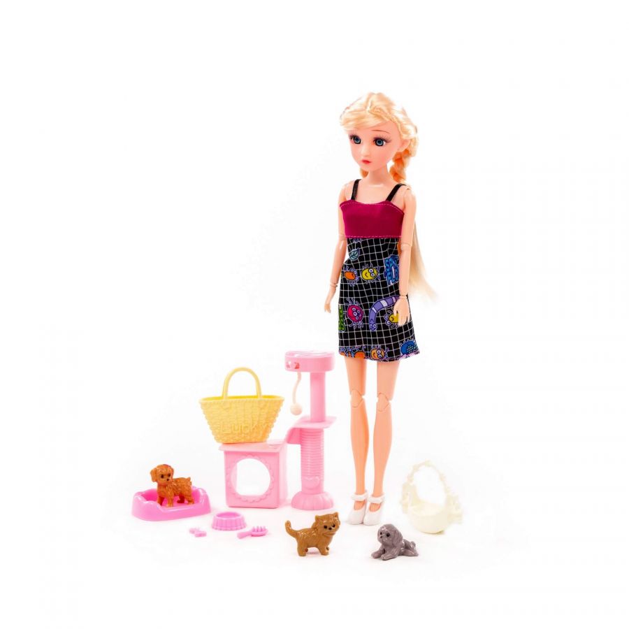 Кукла "Ксюша" (30 см) на прогулке + аксессуары (10 элементов) (в коробке №3)