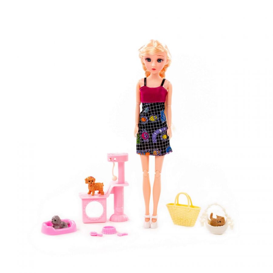 Кукла "Ксюша" (30 см) на прогулке + аксессуары (10 элементов) (в коробке №3)