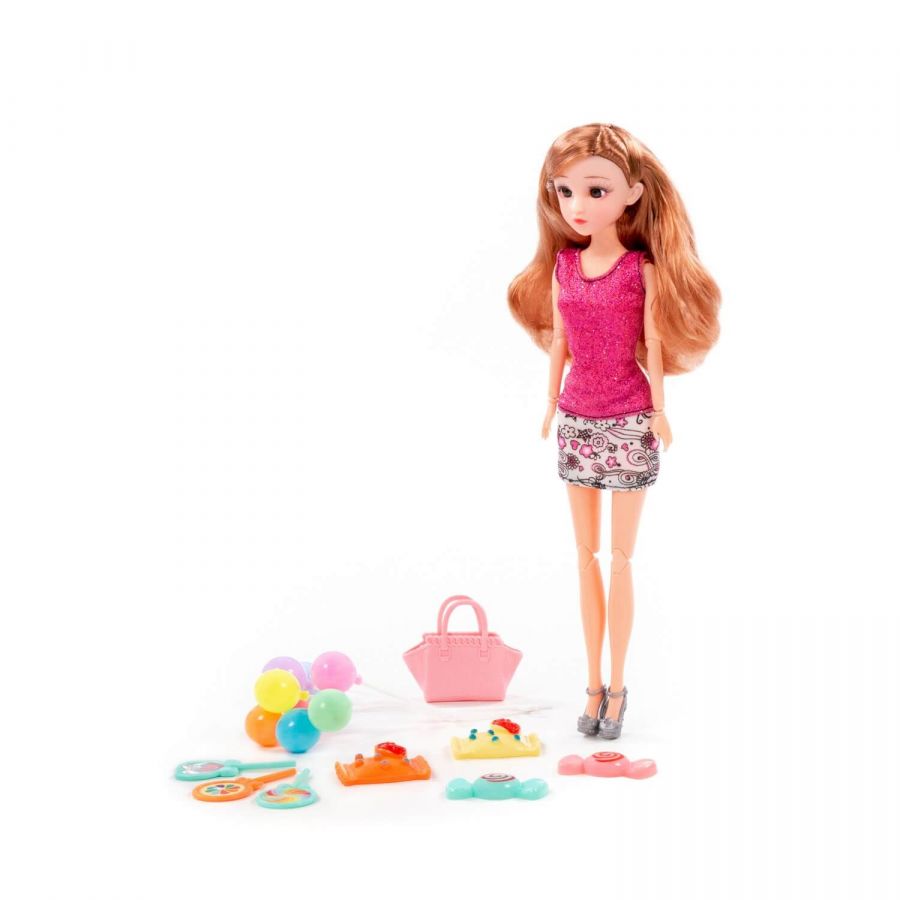 Кукла "Ксюша" (30 см) в платье + аксессуары (9 элементов) (в коробке №4)