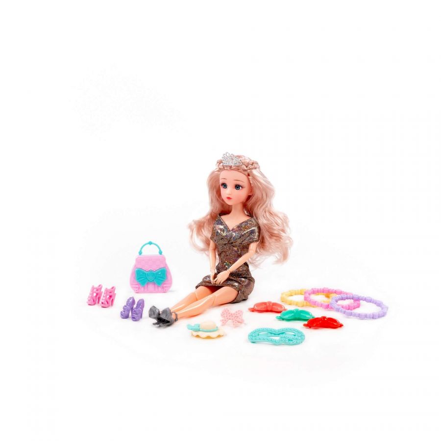 Кукла "Ксюша" (30 см) в вечернем платье + аксессуары (14 элементов) (в коробке №4)
