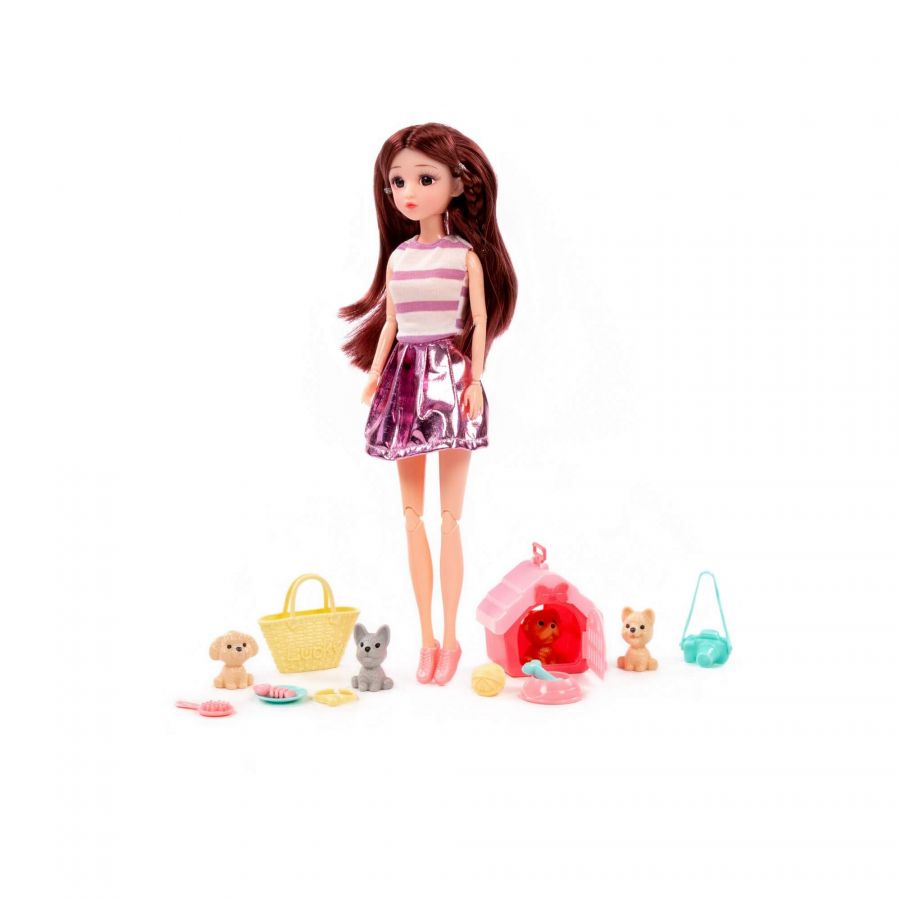 Кукла "Ксюша" (30 см) в парке + аксессуары (14 элементов) (в коробке №4)