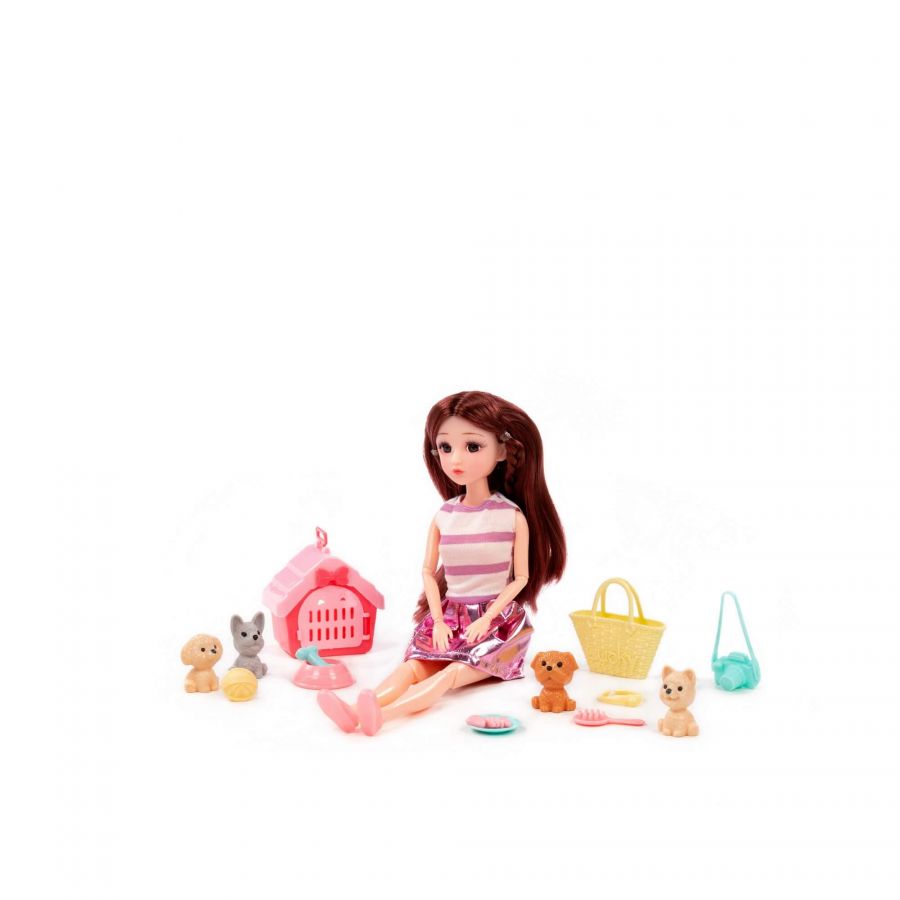 Кукла "Ксюша" (30 см) в парке + аксессуары (14 элементов) (в коробке №4)