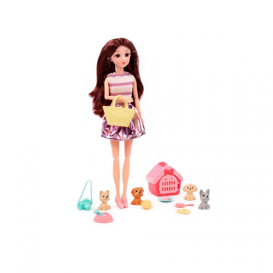 Кукла "Ксюша" (30 см) в парке + аксессуары (14 элементов) (в коробке №4)