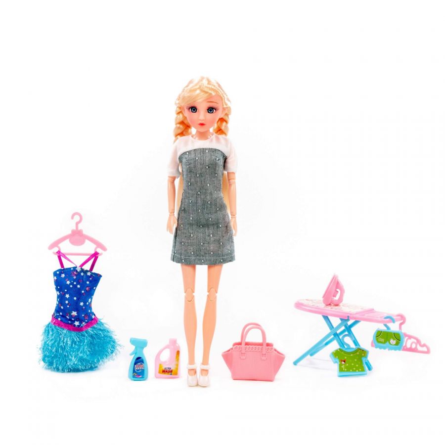 Кукла "Ксюша" (30 см) дома + аксессуары (10 элементов) (в коробке №4)