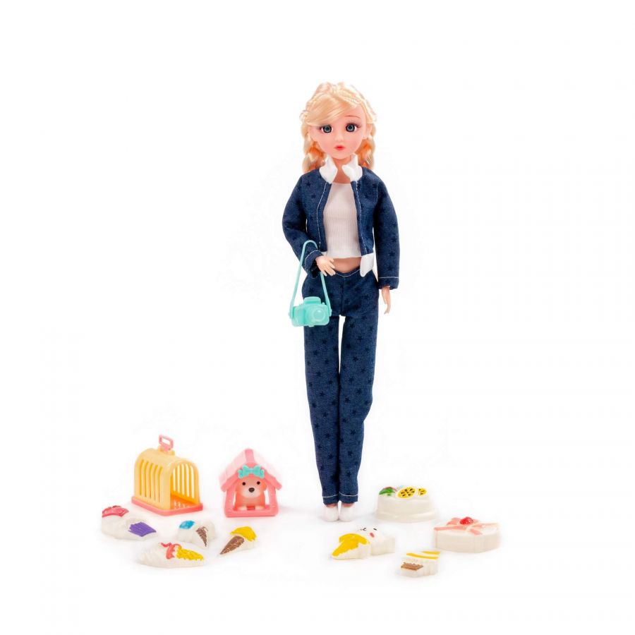 Кукла "Ксюша" (30 см) на прогулке + аксессуары (12 элементов) (в коробке №4)