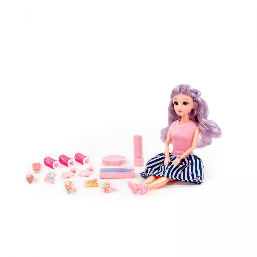Кукла "Ксюша" (30 см) у парикмахера + аксессуары (14 элементов) (в коробке №4)